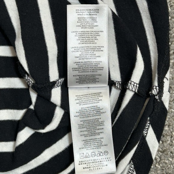 Michael Kors Women's 3/4 Sleeve Black/White Stripe Top - Picture 7 of 10